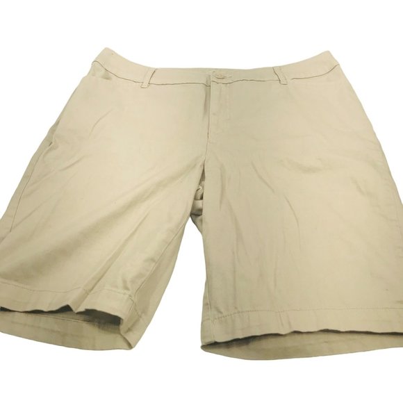 St Johns Bay Women's Size 18 W Bermuda Short Beige Preowned - Picture 1 of 11
